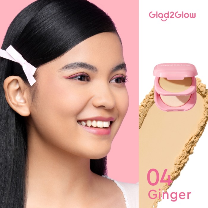 GLAD2GLOW Perfect Blurring Powder Foundation Two Way Cake Bedak Padat TWC Compact Press Powder G2G