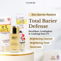 YU CHUN MEI Daily Essential Series - Cordyceps Brightening Cleanser & Toner Calendula Petals - Sabun Cuci Muka Glowing & Sunscreen Trio (Satuan & Paket)