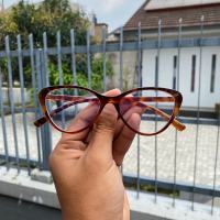 Kacamata Cat eye lensa photocromic anti radiasi wanita pria  komputer Anti UV fotocromic Terbaru
