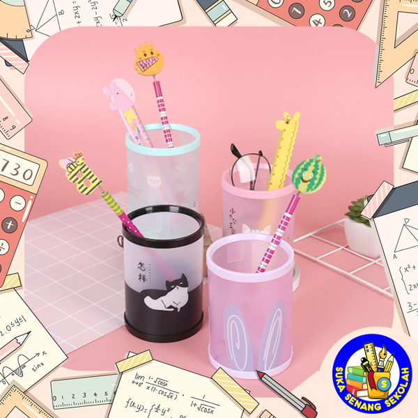 Tempat Alat Tulis Tabung / Desk Organizer Motif Lucu AT0021