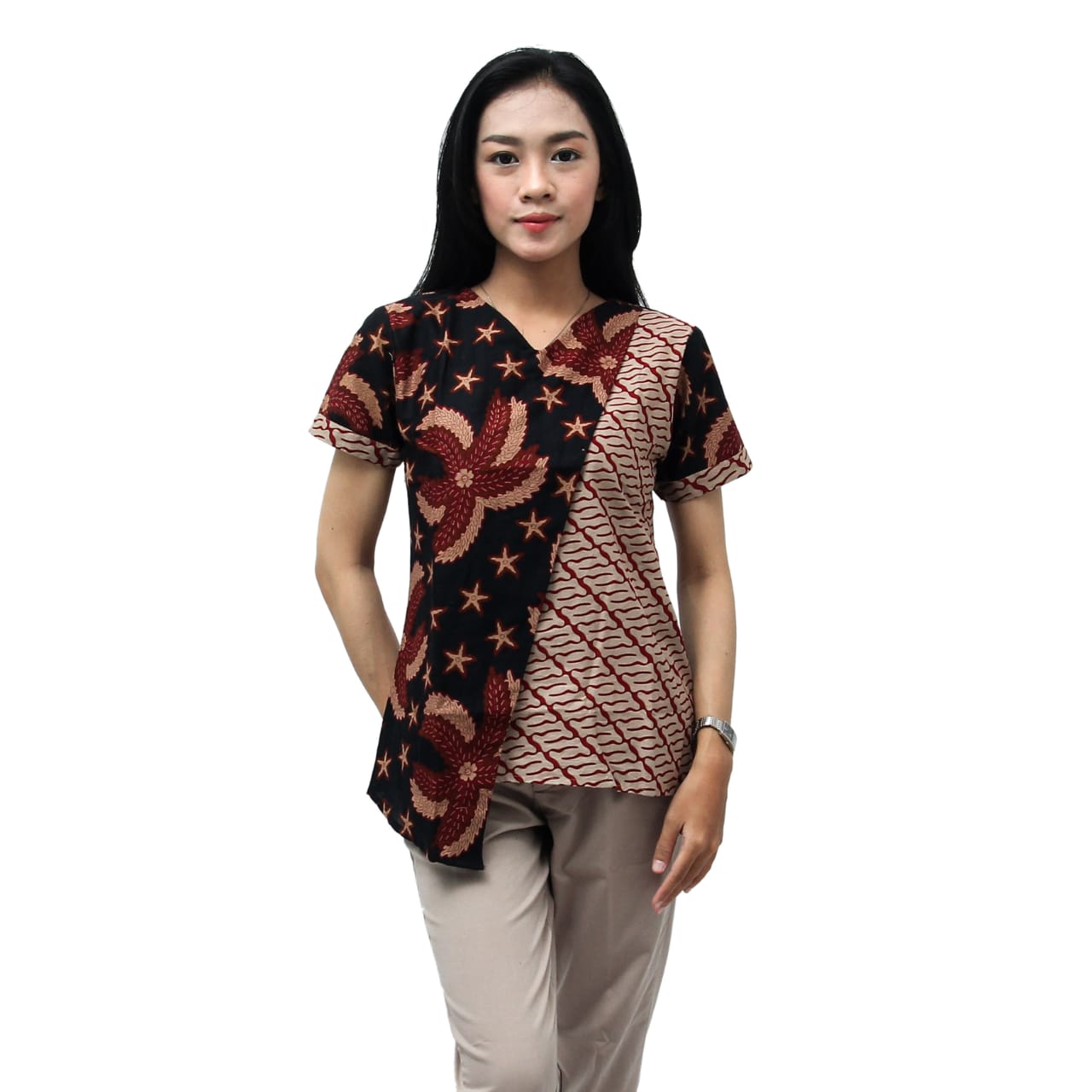 Batik Wanita | Blouse Batik | Atasan Batik | Batik Modern | S-M-L-XL-XXL-3L-4L-5L batik wanita atasan blouse batik kombinasi cantik s-m-l-xl-xxl-3l-4l-5l