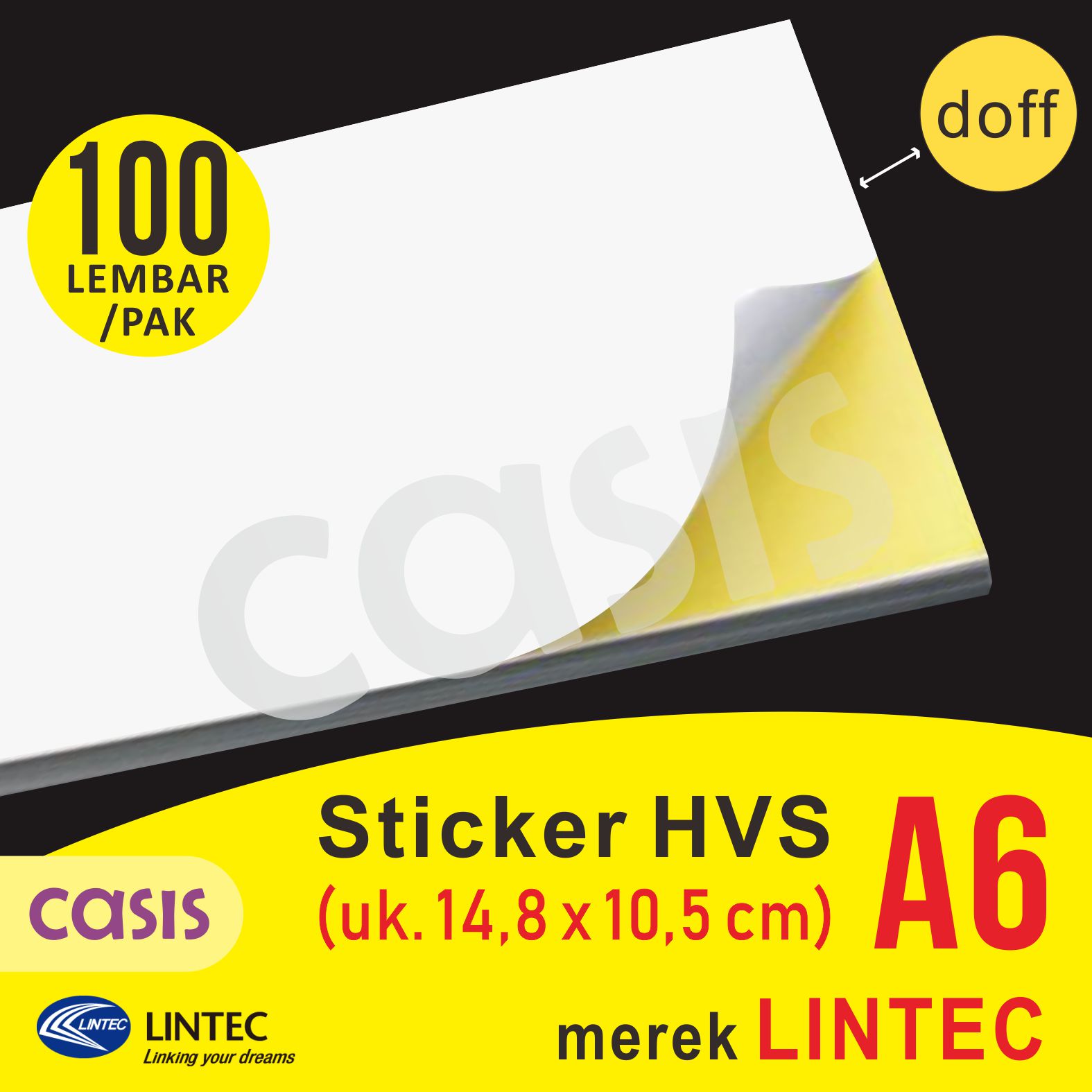 Sticker HVS A6 isi 100 lembar / Kertas Stiker HVS Lintec Doff matte A6