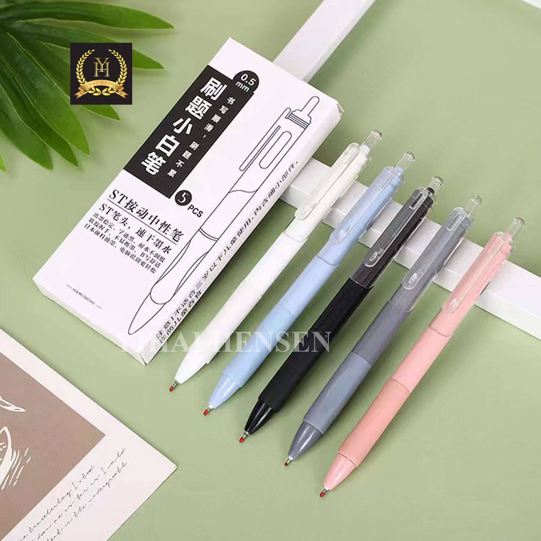 [Y&H] Pulpen Gel 0.5mm Pena Premium Model Simple Warna Soft -YH4017