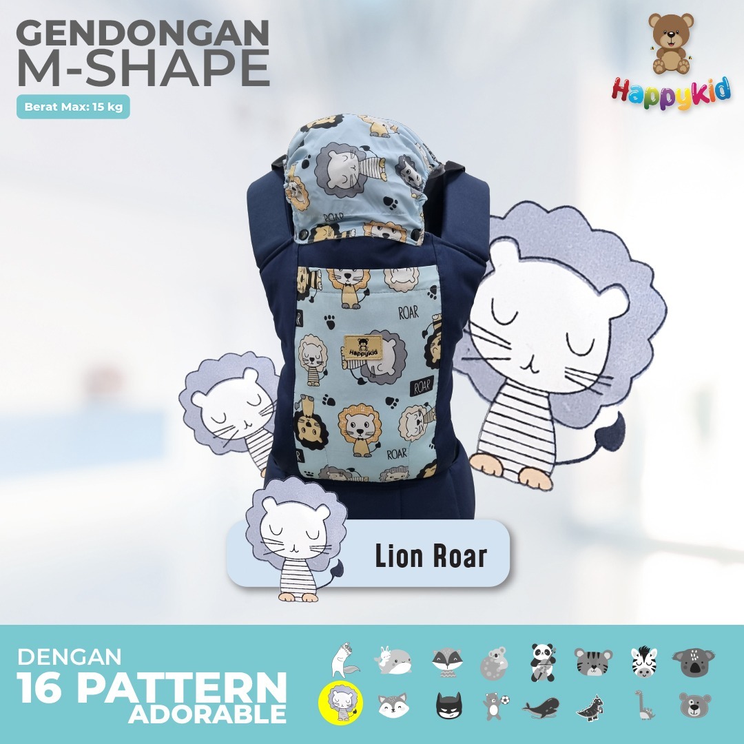 Happy Kid Gendongan Bayi Depan Ransel M-Shape Animal Series - Gendongan Bayi SSC M-Shape