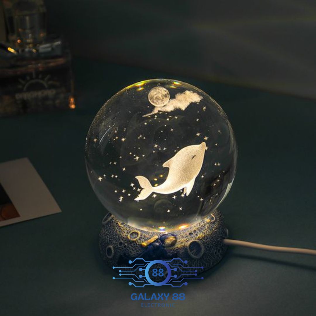 Lampu Hiasan LED 3D Kaca Transparan dengan Desain Galaxy/Warna Warmwhite untuk Dekorasi Interior