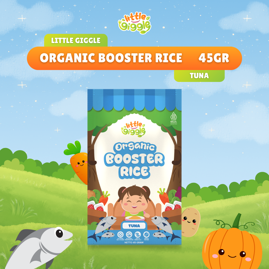 Little Giggle Organic Booster Rice MPASI Beras Organik Premium Campuran Sayuran dan Daging Asli untuk Bayi 6m+
