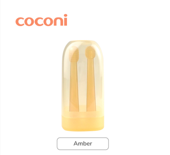 COCONI Baby Oral Care Pembersih Mulut Bayi Silikon Set Sikat Lidah Bayi Sikat Gigi Bayi isi 2 pcs