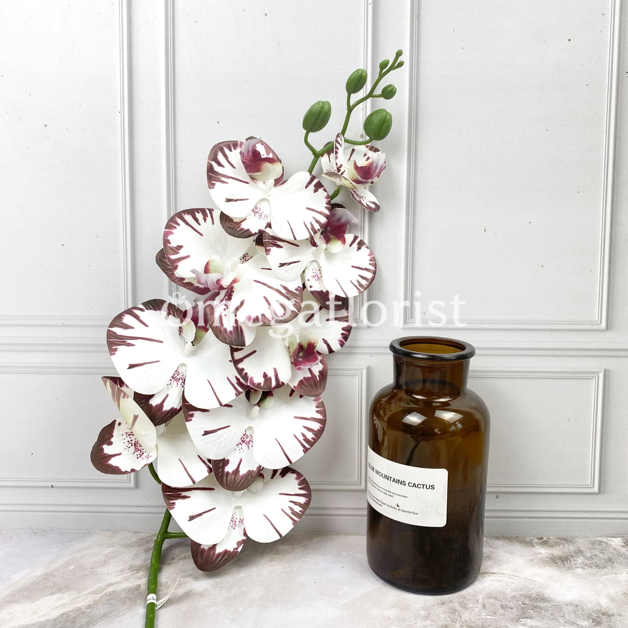 Bunga Anggrek Latex Premium Tebal Orchid Flower Real Touch 9 Kuntum Hiasan Dekorasi Palsu Plastik