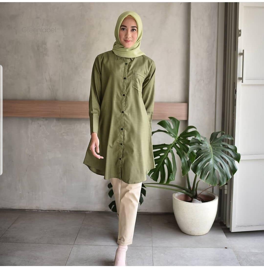 Baju Muslim Modern ABIYA TUNIK Bahan WOLLYCRAPE Baju Tunik Baju Atasan Modern Terbaru Fashion Wanita Baju Kerja Best Seller Pakaian Perempuan Casual Hijab Trendy Muslimah Simple Top Termurah Baju Kekinian Modis Baju Modern Dan Terbaru 2019