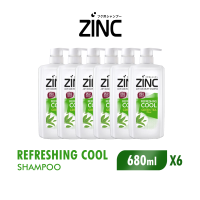 [Paket isi 6] ZINC Shampoo Refreshing Cool Botol 680ml