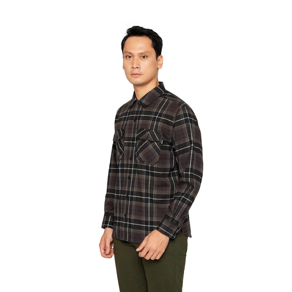 910010034 STRAIGHTWAY LS FLANNEL - BLK