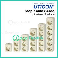 UTICON Stop Kontak Arde 1 - 6 Lubang - Kotak Kontak Colokan Terminal Kuningan 1 2 3 4 5 6  Lubang Krem