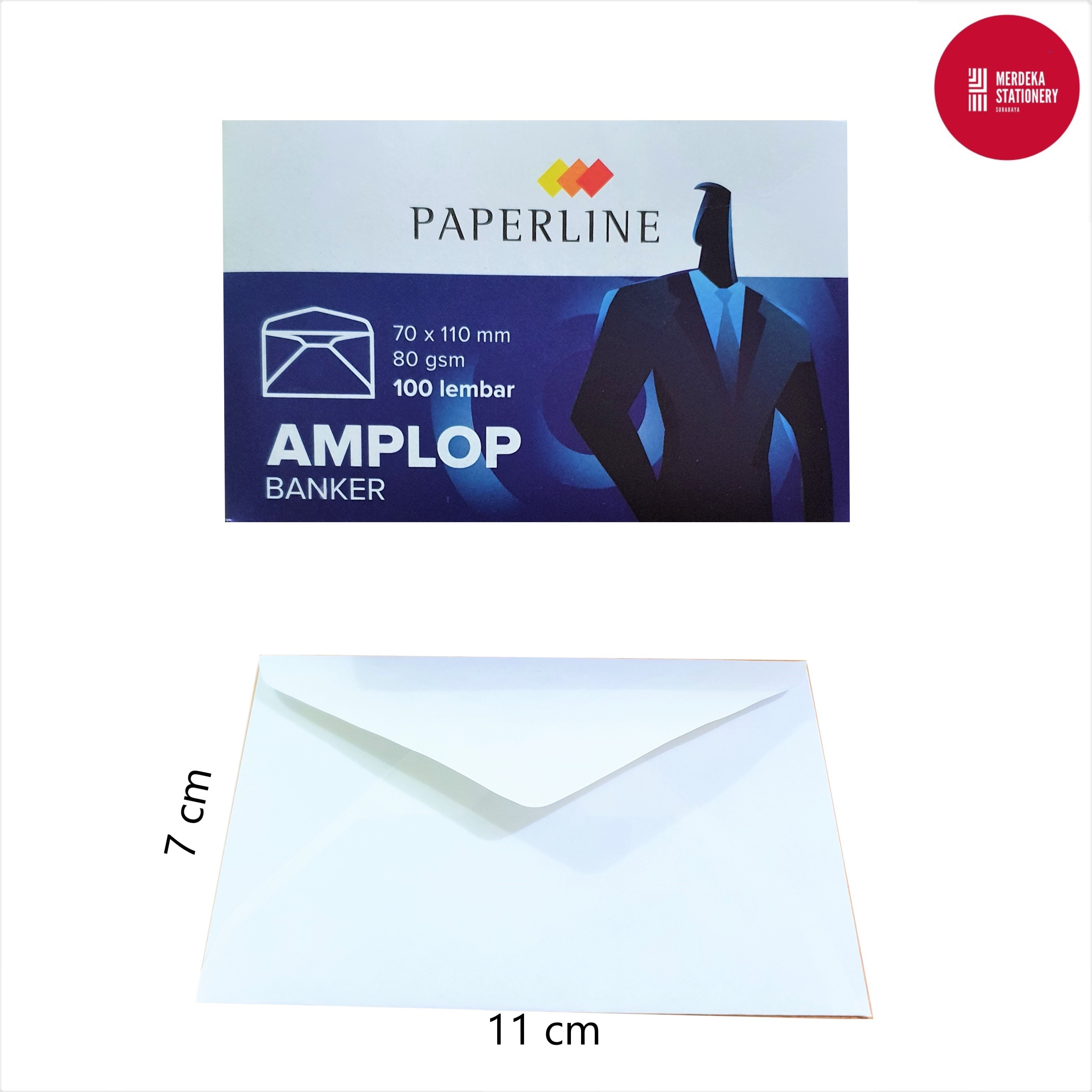 Amplop Paperline Kartu Nama Mini Banker Putih +Lem/Perekat 80gr/ 80 gsm/gr/gram 7x11 cm