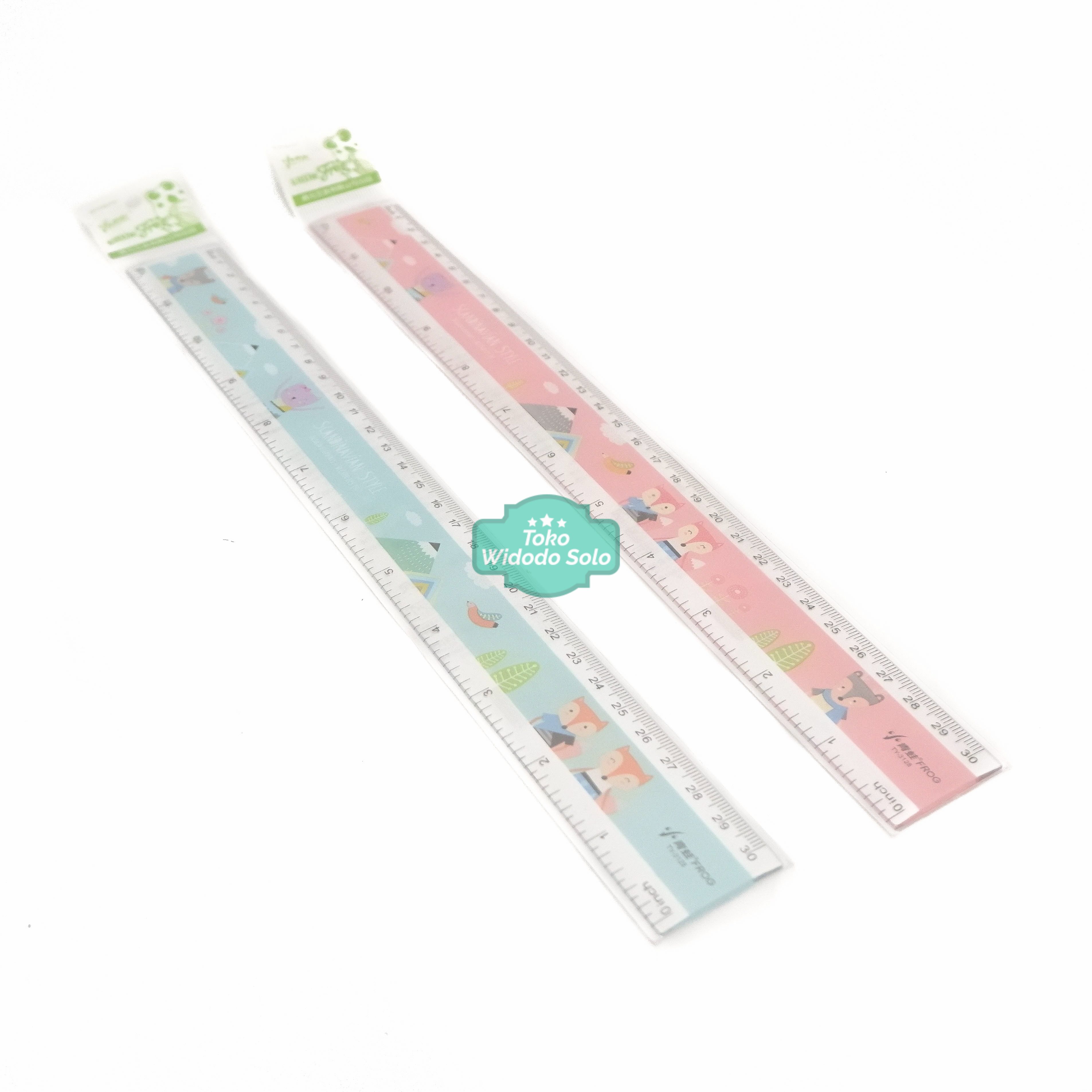 Penggaris 30cm Plastik Mika Tebal Fancy Mistar Plastic Straight Ruler - 1 Buah