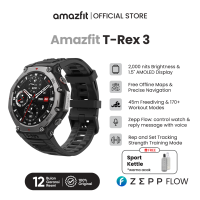 Amazfit T-Rex 3 48mm Smartwatch 1.5″ AMOLED Screen GPS SpO2 10 ATM Waterproof Jam Tangan Digital With 170+ Sports Modes Kapasitas baterai besar 700mAh