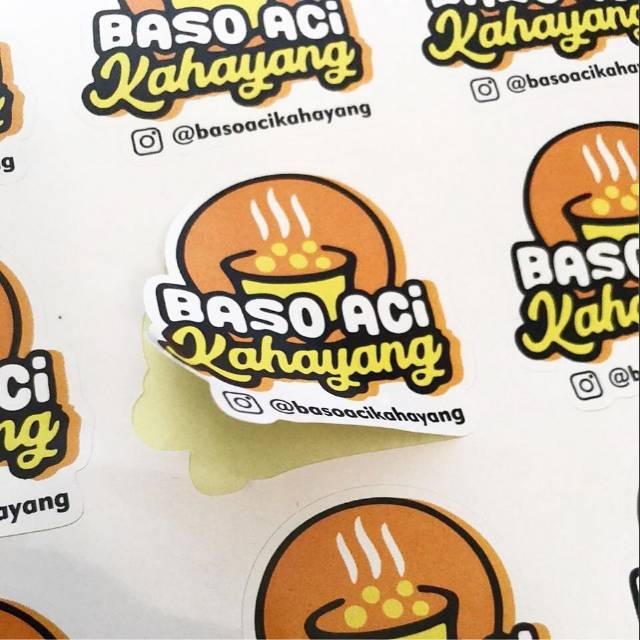 CETAK STIKER CUSTOM CHROMO A3+ FREE CUTTING FREE DESAIN STIKER LOGO JUALAN LABEL KEMASAN MAKANAN