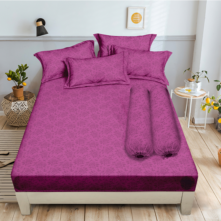 Aloha-Ga Trải Giường Vỏ Gối King 180X200 2-Màu Tím Nhạt