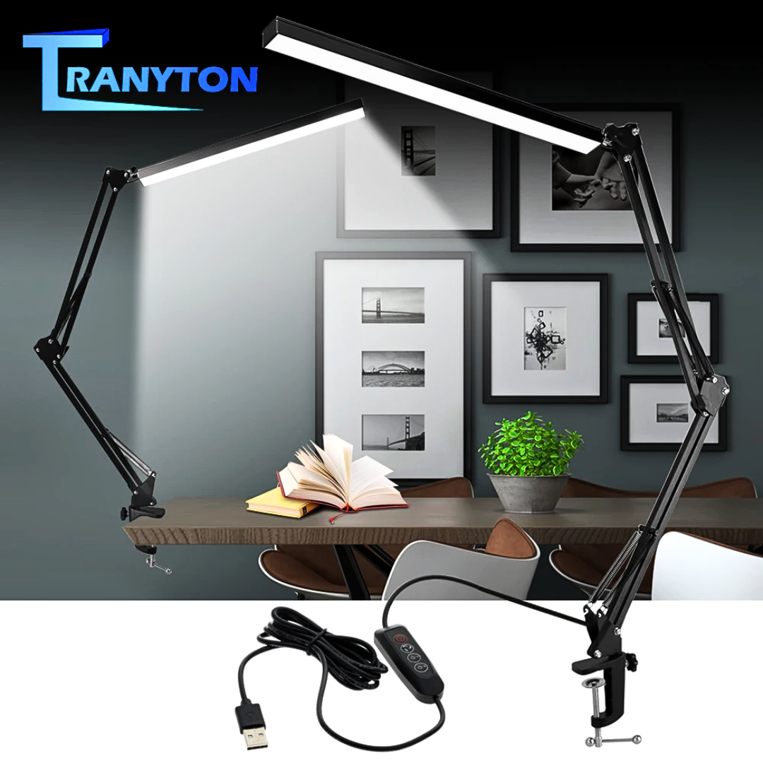 BERGARANSI TaffLED Lampu Baca meja belajar LED Jepit 3 warna Reading Desk Lamp 1000 Lumens 12W FX310