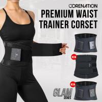 CoreNation Premium Waist Trainer Corset | Slim Waist Trimmer | Sweat belt - Korset Pembakar Lemak Pelangsing Perut