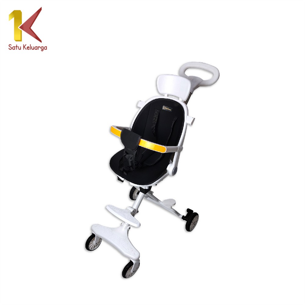Satu Keluarga Kereta Dorong Bayi Lipat Dua Arah C772 Stroller Dorong Bayi Dengan Atap Roda 4