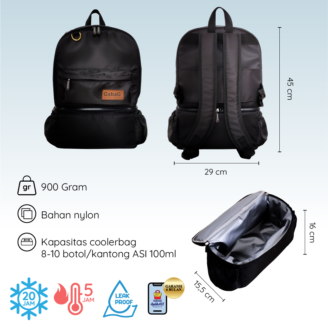 GabaG Tas Asi – Backpack Cooler Bag 2 in 1 BIMA / RAMADA / AQILA (Laptop Fit)