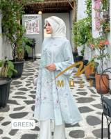 MDLY Baju atasan wanita muslim/Long Tunik Premium/Tunik Printing Modern Chic/Lune Lux Tunic by MDLY