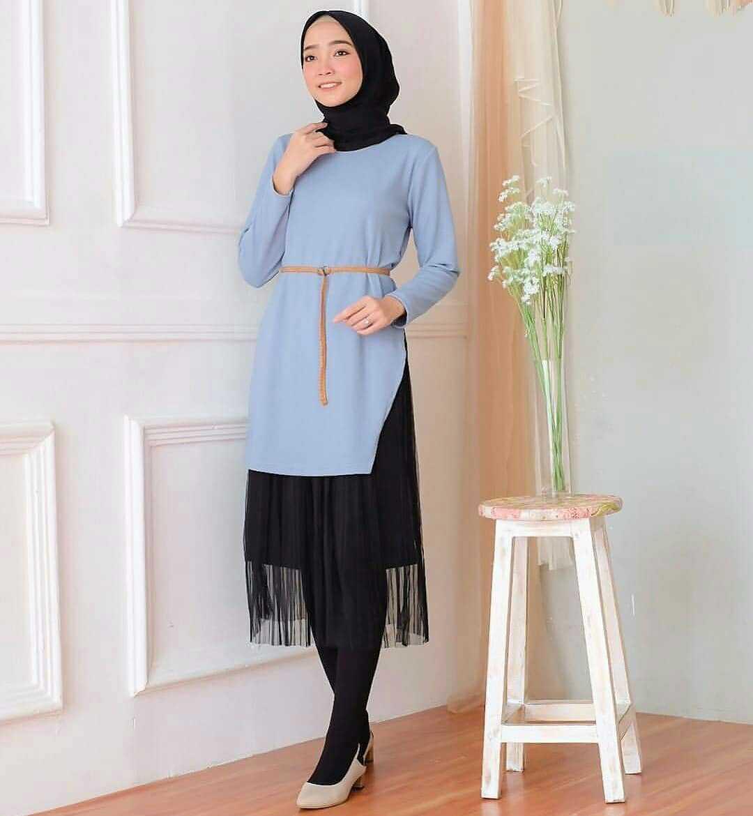 Baju Muslim Modern SARE SARE TUNIK Wolfis Mix Tile Baju Tunik Blouse Atasan Modern Terbaru Fashion Lengan Panjang Wanita Baju Kerja Best Seller Pakaian Perempuan Casual Hijab Trendy Muslimah Simple Top Termurah Kekinian Modis Modern Terbaru 2019