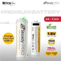 Brica B-Steady PRO 1.5V AA x2 Li-Ion Rechargeable Battery - Baterai AA