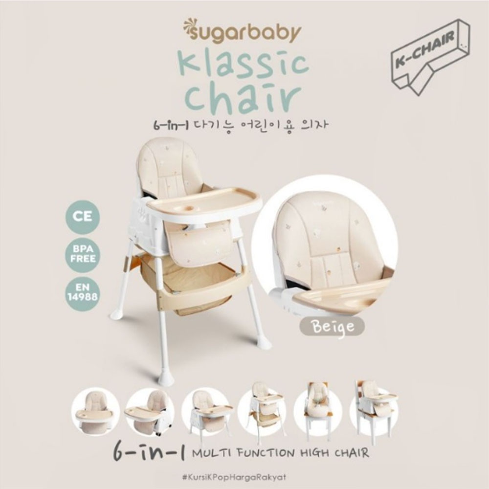 Sugar Baby My Chair - Booster & High Chair 6 Growing Stages // KLASSIC CHAIR // SB925 KURSI TINGGI BAYI