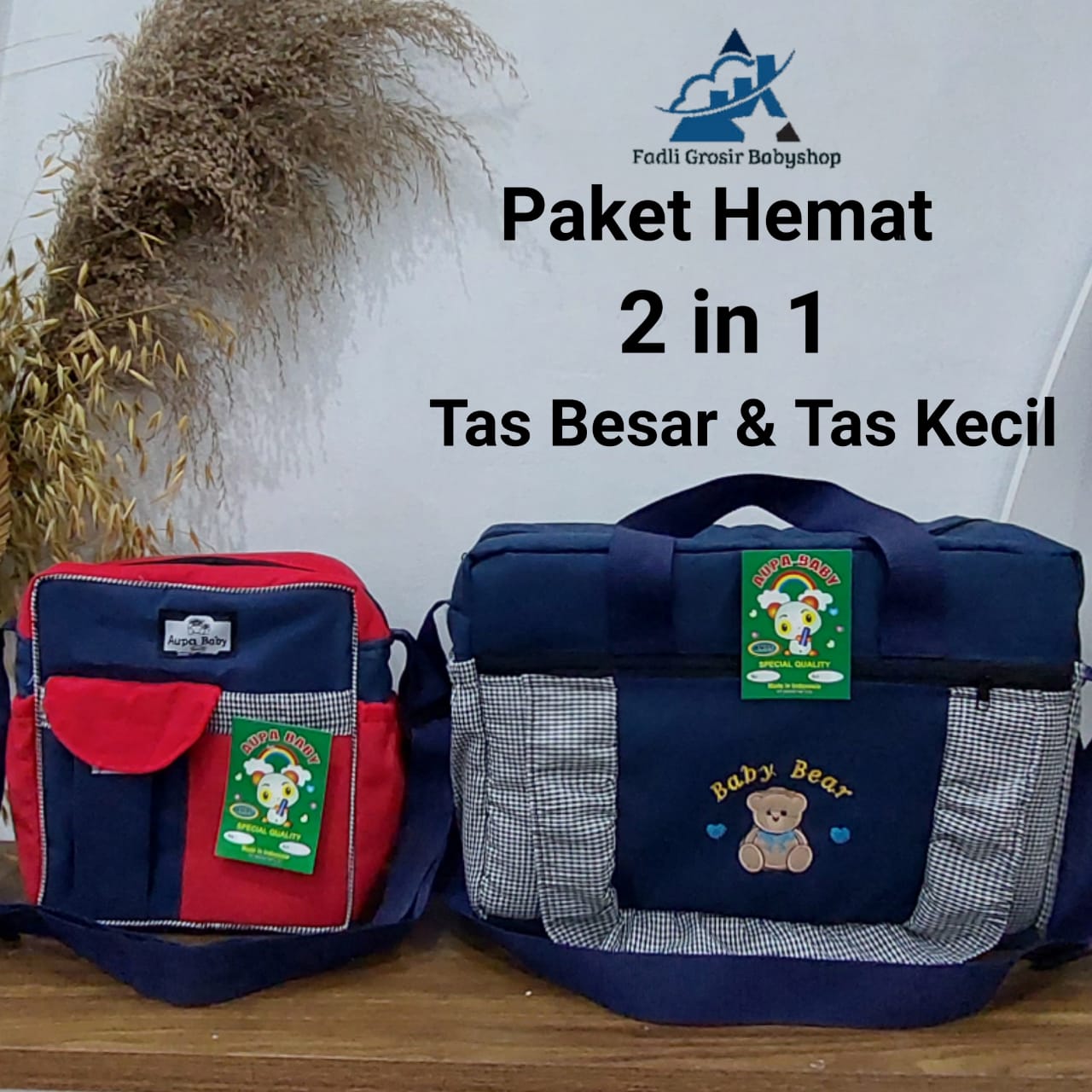 Paket Hemat (2 in 1) Tas Bayi Besar Fadli Bordir Dan Tas Bayi Marsya Terbaru