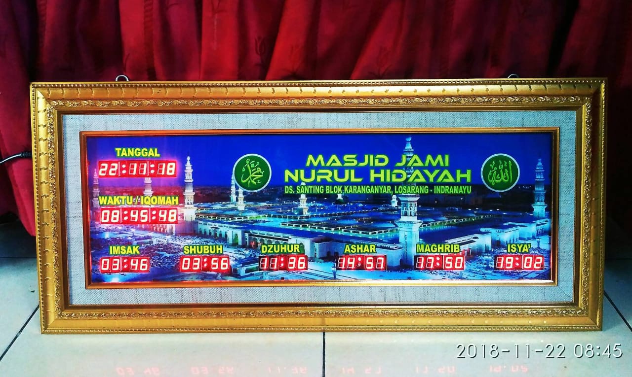 jam sholat digital ukuran 75x30 6jadwal pakai baground