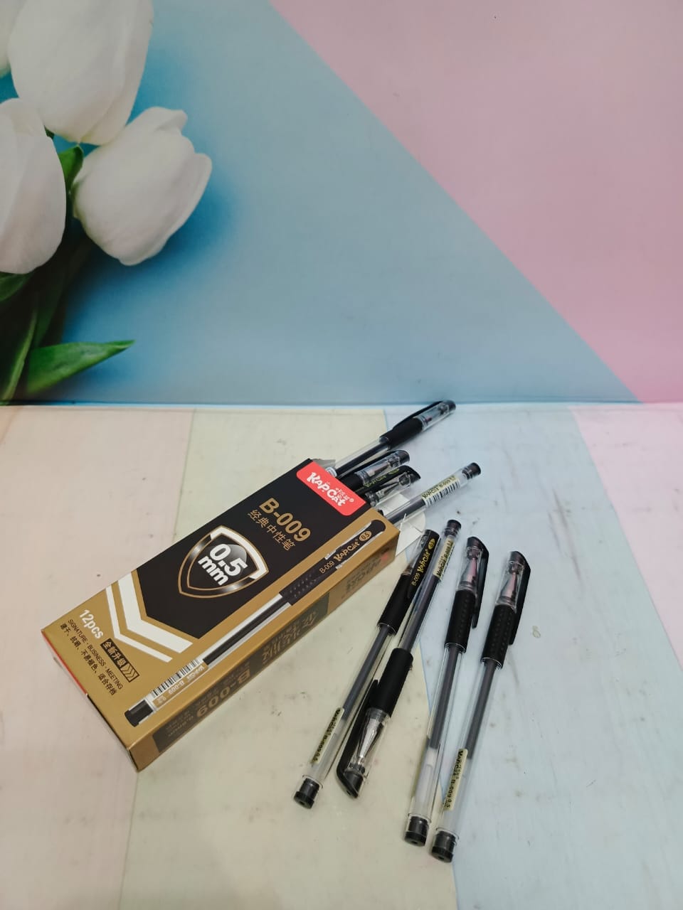 (12pc) pen gel murah/gel pen hitam/bolpen gel termurah/pen murah/pena/pulpen gel