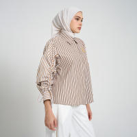 Kami Ilya Drawstring Top Atasan Lengan Panjang Wanita