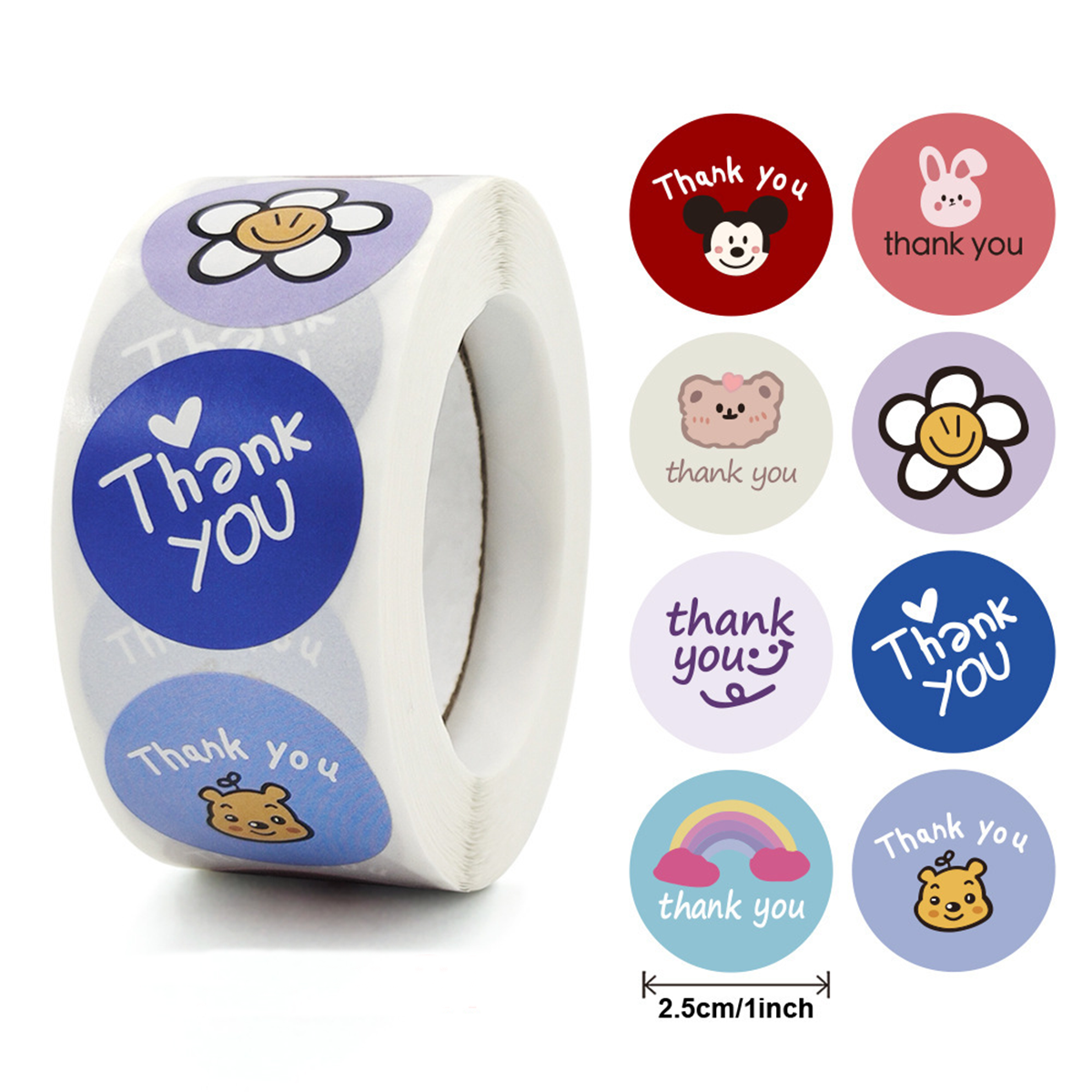 [READY] Sticker Thank You 500 pcs/stiker terima kasih Warna Self Adhesive Seal Label Roll Sticker thank you besar