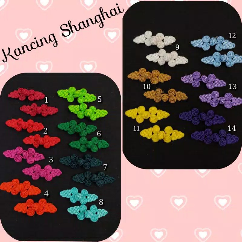 6 pasang - Kancing Shanghai / Kancing Cina / Kancing Cheongsam