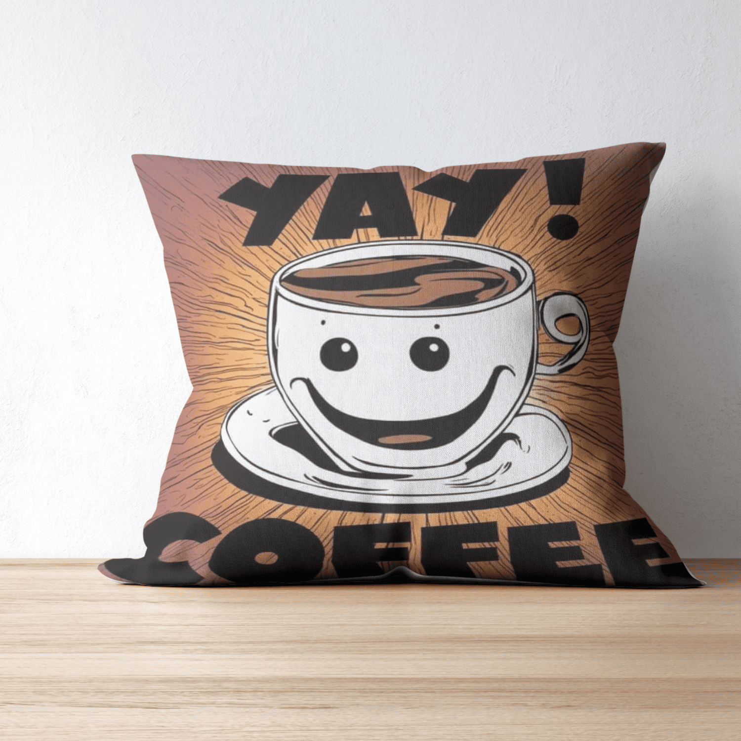 Bantal Sofa 50x50 Kain Katun Printing Dan Isi Full Silikon Motif Coffee