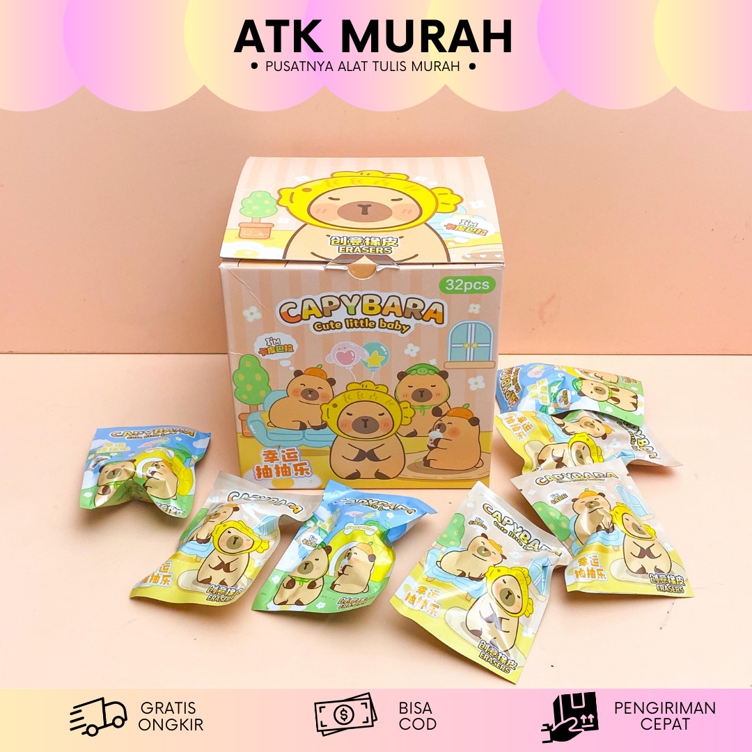 Penghapus Mini Mystery Bag Capybara ER-1470 / Blind box Capybara Cappybara Penghapus / Blind Box Sanrio lucu / Blind Box Penghapus Capybara lucu / Kado unik hampers
