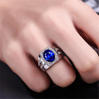 Batu Cincin Akik Permata Blue Topaz Brazil Oval Cutting Keren Mewah