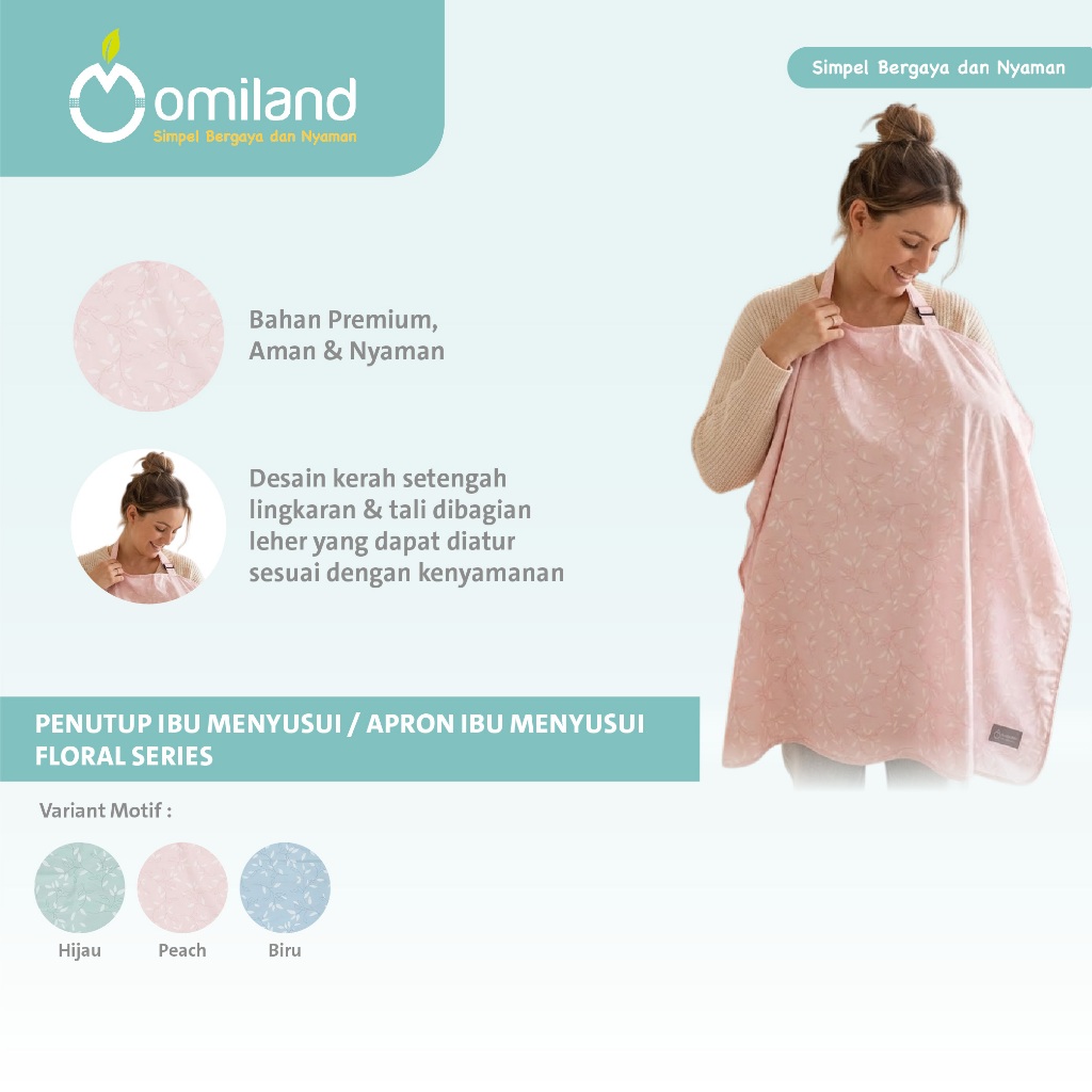 OMILAND Apron Busui Cover Ibu Menyusui Floral Series