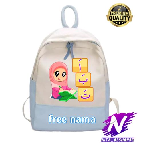 tas ransel anak perempuan backpack anak karakter muslim tas ngaji anak