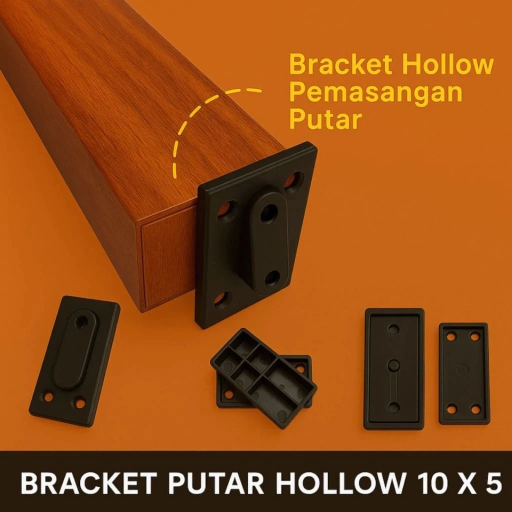 Bracket Putar Instalasi Hollow Partisi PVC /Kisi-Kisi Ruangan Sekat Ruang Minimalis WPC Adjustable/10x5 Dudukan Partisi | Kisi-Kisi