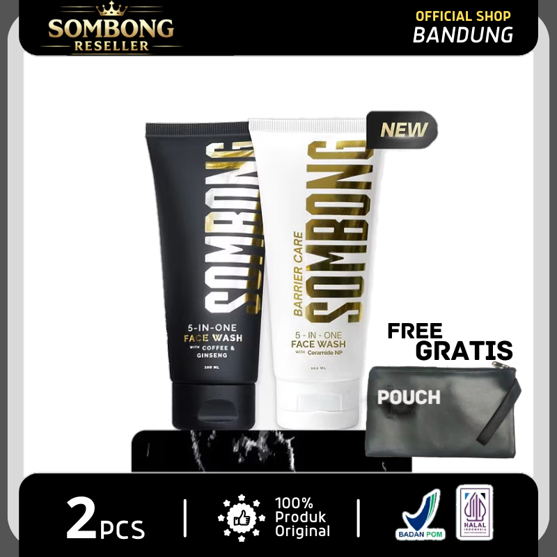 SOMBONG DOUBLE DEFENSE 5 in 1 Face Wash with Coffe & Gingseng 100 mL