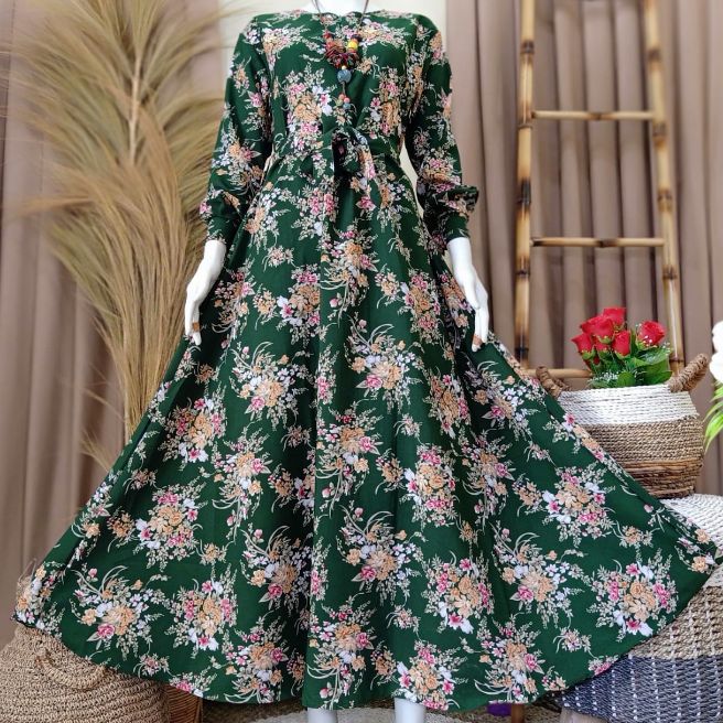 Gamis Maxi Dress katun Monalisa Original Klok Puspita Murah Modern Terbaru Stylis Kekinian gamis maxi dress katun monalisa original klok puspita modern stylis kekinian