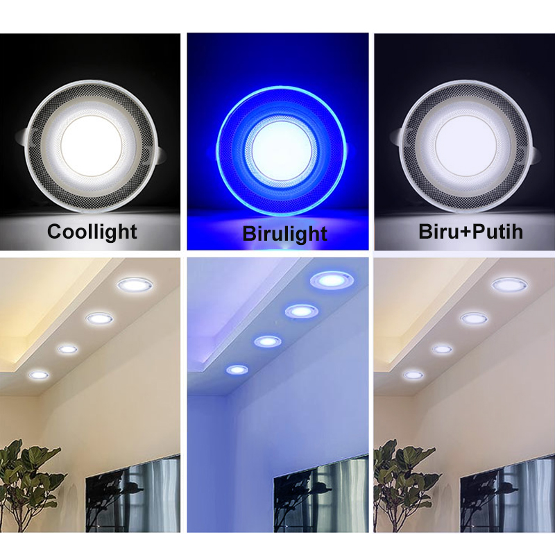 Golden LED LAMPU DOWNLIGHT LED 3 WARNA 6WATT/ KUNING BIRU UNGU / PUTIH KUNING WARMWHITE /PANEL LED/LAMPU PLAFON