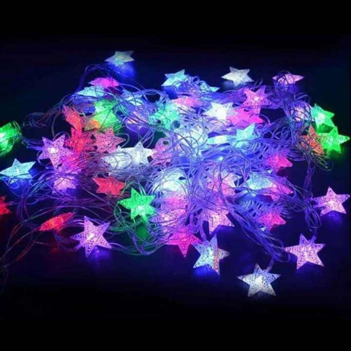 Lampu Natal Anggur Bulat Lampu Bintang Rainbow Sambungan Lampu Hias Natal Kamar 8 meter