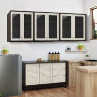 Graver Furniture Lemari Gantung 6 Pintu Kaca Chipboard untuk Dapur
