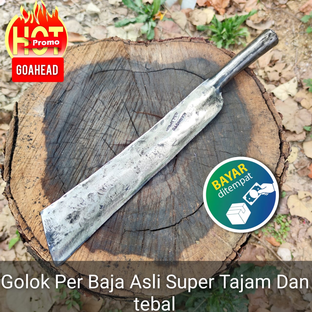 (Anti Copot 100% ) Golok Per Asli Cap Karnoto Super Tajam - Bendo Pecok Anti Goblak Gagang Iras - Golok Tebang Pohon Dan Bambu