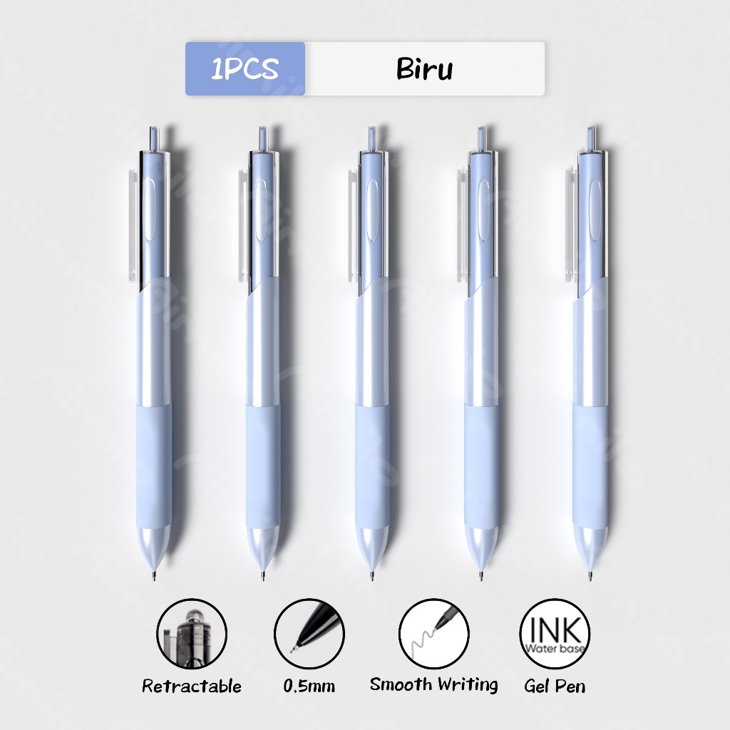 1 PCS Aimilo Gel Pen Pulpen Gel Retractable 0.5mm 1 PCS