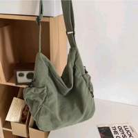 tas slingbag - tas selempang kanvas unisex pria wanita big size
