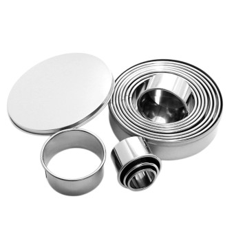 12 Pcs Aneka Ukuran Stainless Steel Round Mini Cookie Cutter Set Baking Fondant Kue Biskuit Coklat